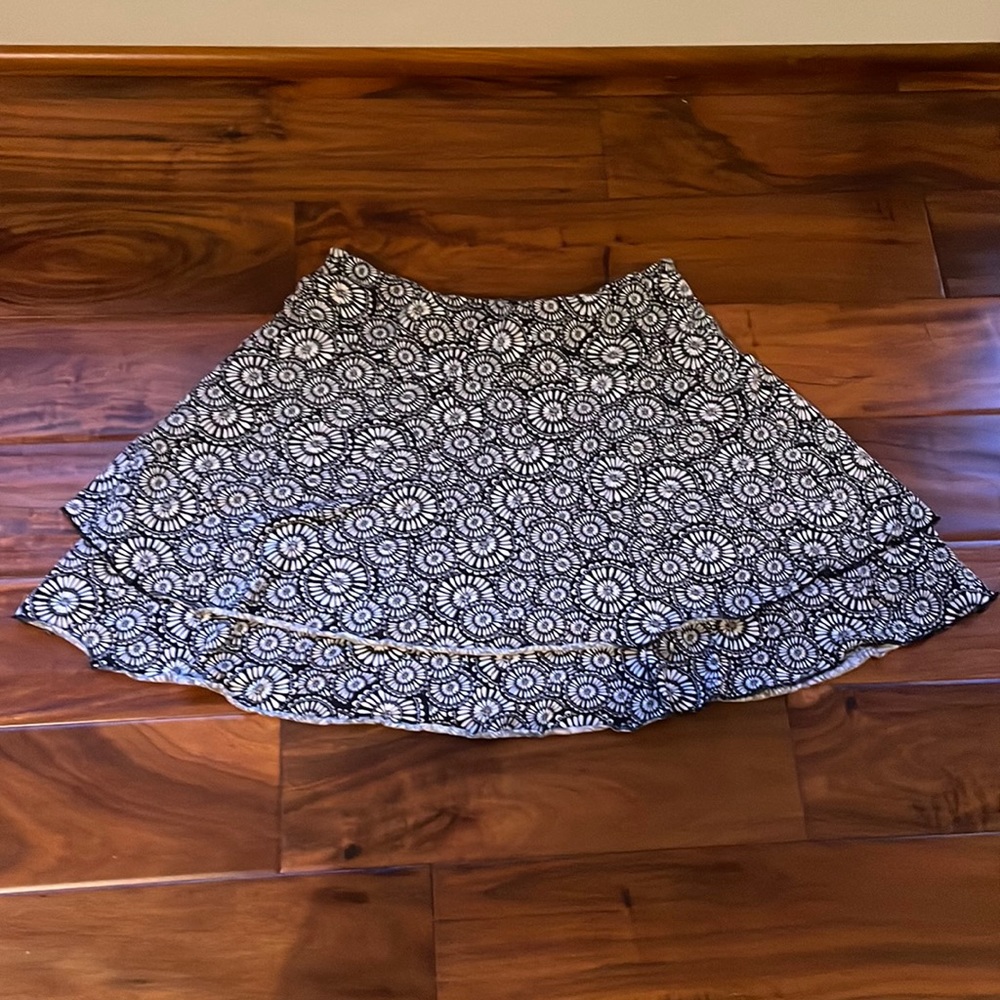 Loft Cotton Black & White Skirt, Sz S